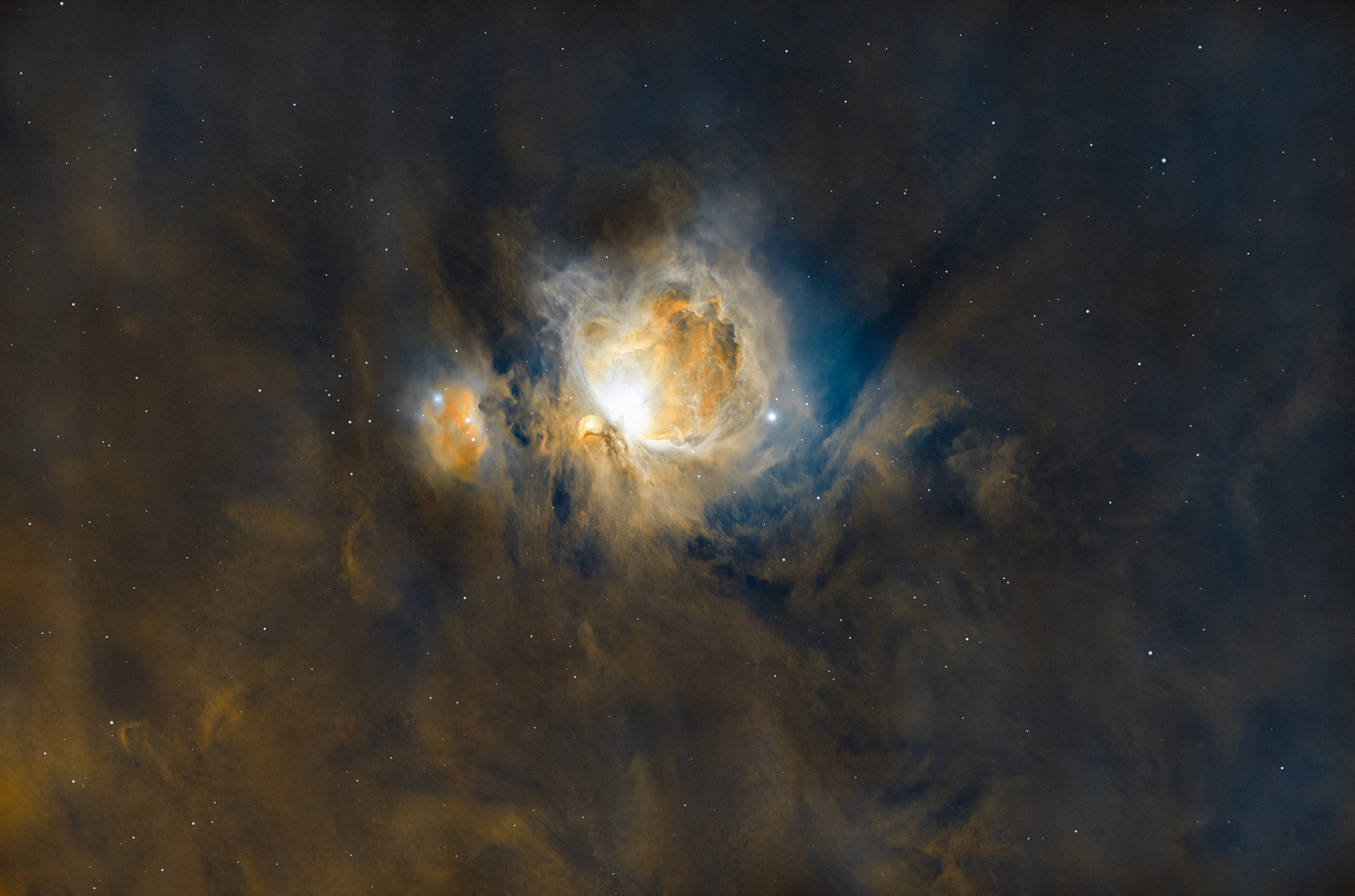 The Orion Nebula (Messier 42) rendered in narrowband
