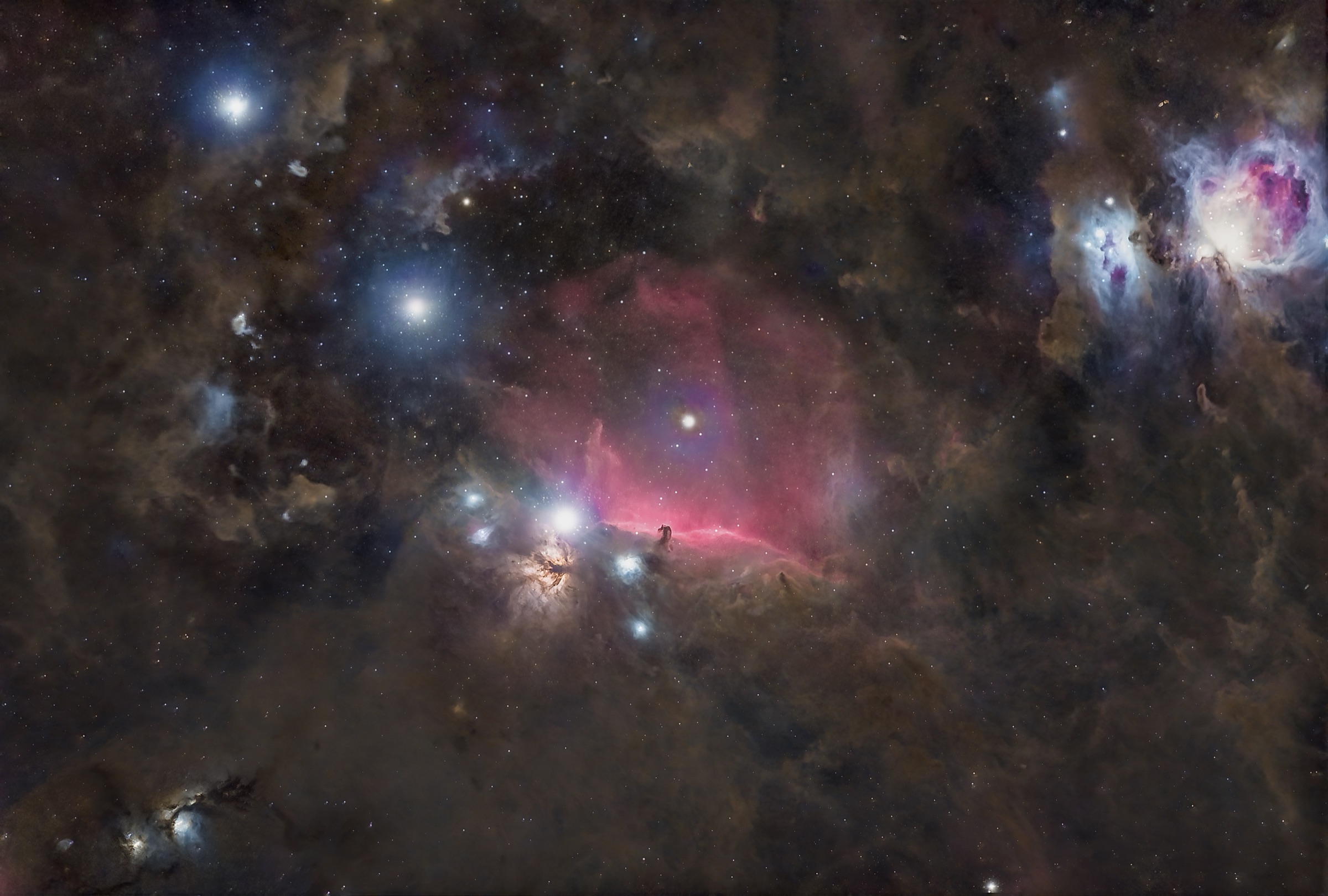 Orion’s nebulae — the Horsehead, Flame and Great Orion Nebula — the kind of deep-sky image you’ll learn to create